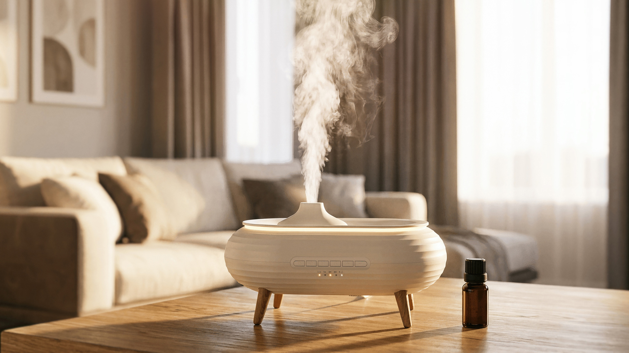 Увлажнитель воздуха "Smart Air" с bluetooth-колонкой, мелодиями и релаксирующими шумами, с подсветкой и функцией ароматерапии, белый, арт. 9610-1 - вид 4 из 9