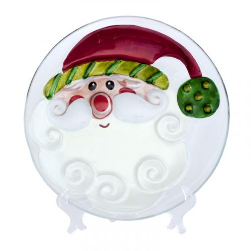 Тарелка декоративная "Дед Мороз" с подставкой, арт. 8900 - вид 1 из 3