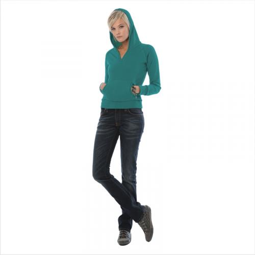 Толстовка женская с капюшоном Cat/women, бирюзовая/real turquoise, размер M, арт. 3782-733 - вид 1 из 2