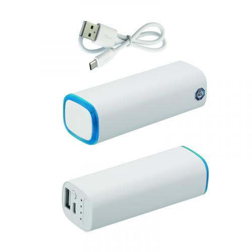 Зарядное устройство POWER+ ёмкостью 2600 mAh, белый/синий прозрачный, арт. KP420U-1/2T - вид 1 из 2