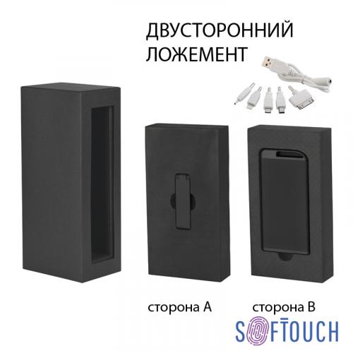 Набор зарядное "Theta" 4000 mAh + флеш-карта "Case" 8Гб  в футляре, черный/золото, soft touch, арт. 6901-3G/8Gb - вид 1 из 5