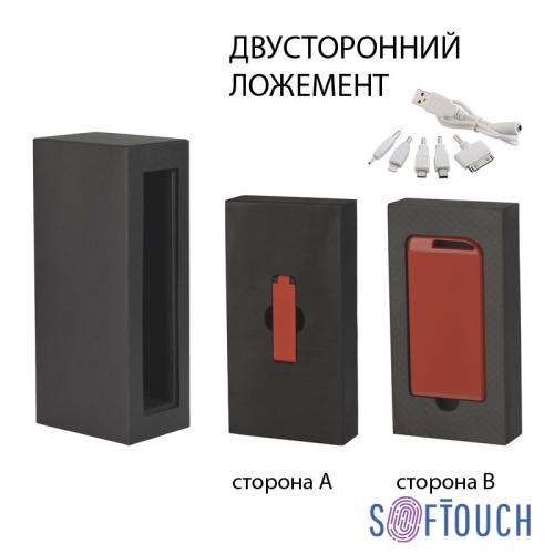 Набор зарядное "Theta" 4000 mAh + флеш-карта "Case" 8Гб  в футляре, красный/черный, soft touch, арт. 6901-4/3/4/8Gb - вид 1 из 5