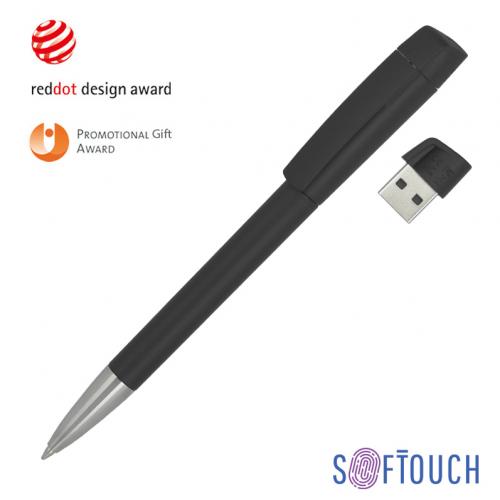 Ручка с флеш-картой USB 16GB «TURNUSsofttouch M», черный , арт. 46206-3/16Gb - вид 1 из 3