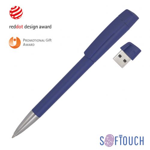 Ручка с флеш-картой USB 16GB «TURNUSsofttouch M», темно-синий, арт. 46206-21/16Gb - вид 1 из 3