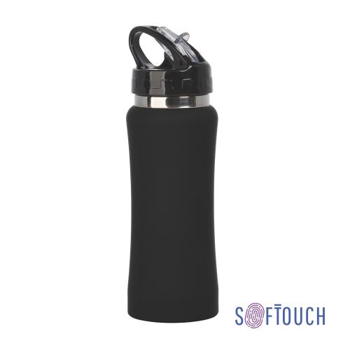 Бутылка для воды "Индиана", покрытие soft touch, 0,6 л., черная, арт. 7803-3 - вид 1 из 4