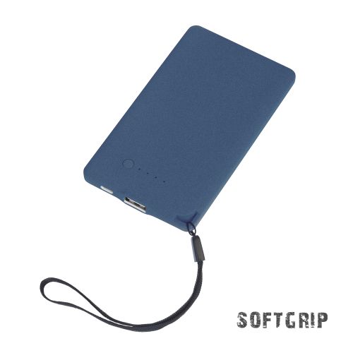 Зарядное устройство "Камень" с покрытием soft grip, 4000 mAh в подарочной коробке, цвет темно-синий