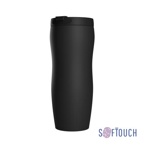 Термостакан "Монтана" 400 мл, покрытие soft touch, цвет черный