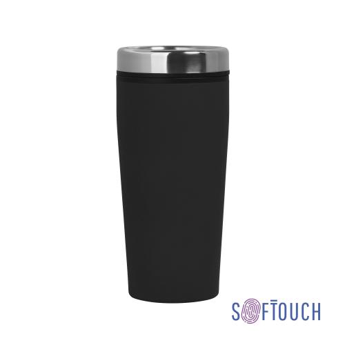 Термостакан "Европа" 500 мл, покрытие soft touch, цвет черный