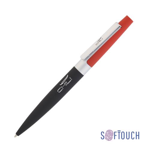 Ручка шариковая "Peri"покрытие soft touch, цвет черный с красным