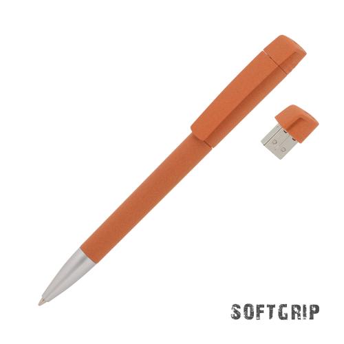 Ручка с флеш-картой USB 8GB «TURNUSsoftgrip M», оранжевый, арт. 60278-10/8Gb - вид 1 из 4