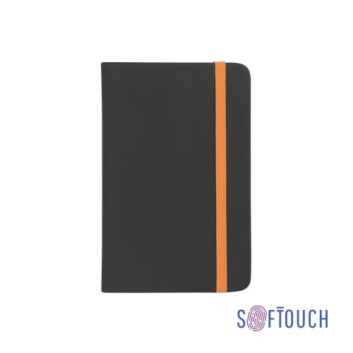 Блокнот "Бергамо", покрытие soft touch, формат А6, черный/оранжевый, арт. 3812-3/10 - вид 1 из 5
