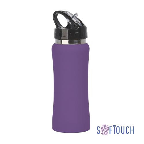 Бутылка для воды "Индиана", покрытие soft touch, 0,6 л., фиолетовый, арт. 7803-350 - вид 1 из 5