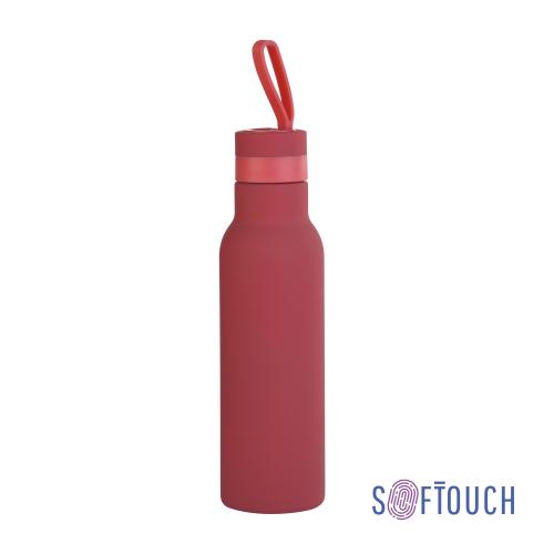 Бутылка для воды "Фитнес" 700 мл, покрытие soft touch, цвет красный