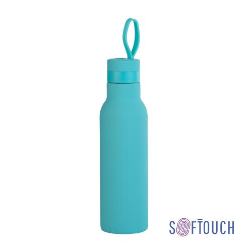 Бутылка для воды "Фитнес" 700 мл, покрытие soft touch, цвет бирюзовый