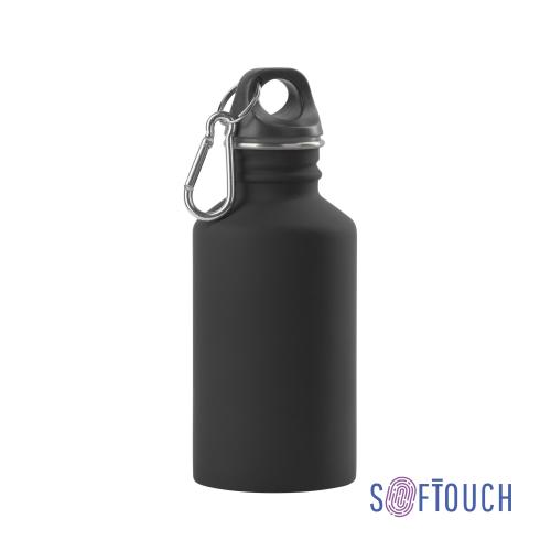 Бутылка для воды "Финиш", покрытие soft touch 500 мл, цвет черный