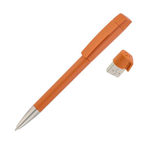 Ручка с флеш-картой USB 8GB «TURNUS M», оранжевый, арт. 60274-10/8Gb - вид 1 из 2