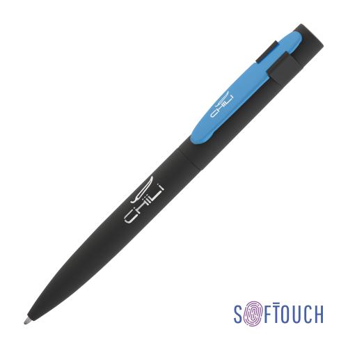 Ручка шариковая "Lip", черный/голубой, покрытие soft touch, арт. 6844-3/22S - вид 1 из 5