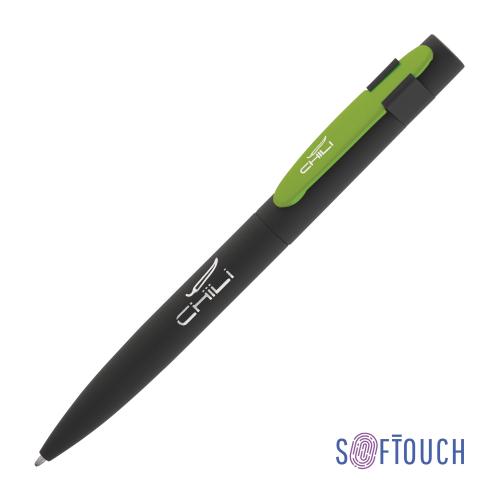 Ручка шариковая "Lip", черный/зеленое яблоко, покрытие soft touch, арт. 6844-3/63S - вид 1 из 6
