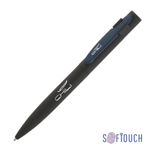 Ручка шариковая "Lip", покрытие soft touch, цвет черный с синим
