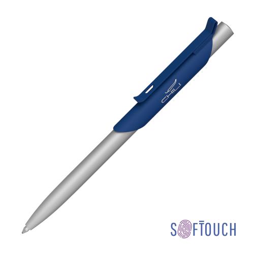 Ручка шариковая "Skil", темно-синий/серебристый, покрытие soft touch, арт. 6918-21S - вид 1 из 4