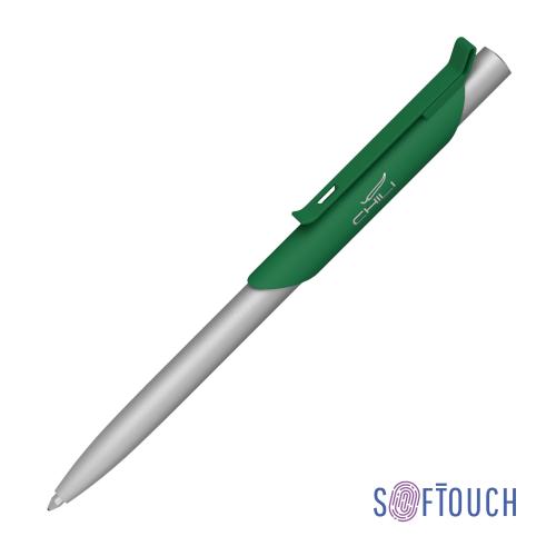 Ручка шариковая "Skil", темно-зеленый/серебристый, покрытие soft touch, арт. 6918-61S - вид 1 из 4