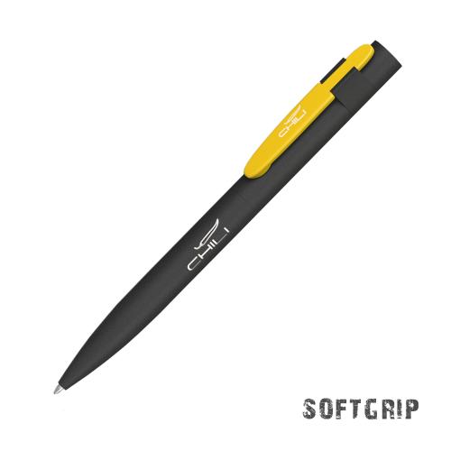 Ручка шариковая "Lip SOFTGRIP", цвет черный с желтым