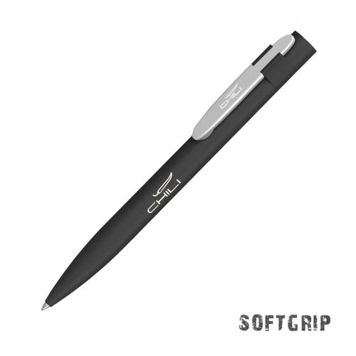 Ручка шариковая "Lip SOFTGRIP", цвет черный с серебристым