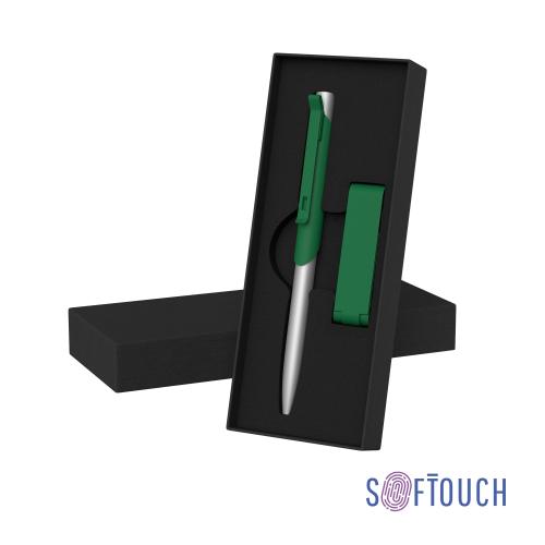 Набор ручка "Skil" + флеш-карта "Case" 8 Гб в футляре, темно-зеленый, покрытие soft touch, арт. 6922-61S/8Gb - вид 1 из 2