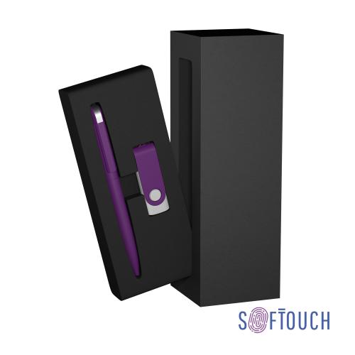 Набор ручка + флеш-карта 16 Гб в футляре, покрытие soft touch, цвет фиолетовый