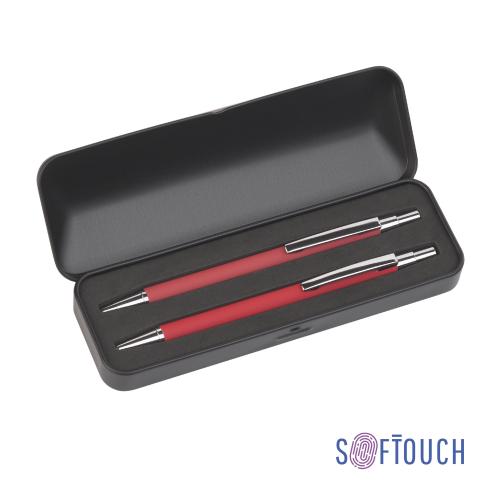 Набор "Ray" (ручка+карандаш), красный/черный, покрытие soft touch, арт. 7431-4/3S - вид 1 из 4