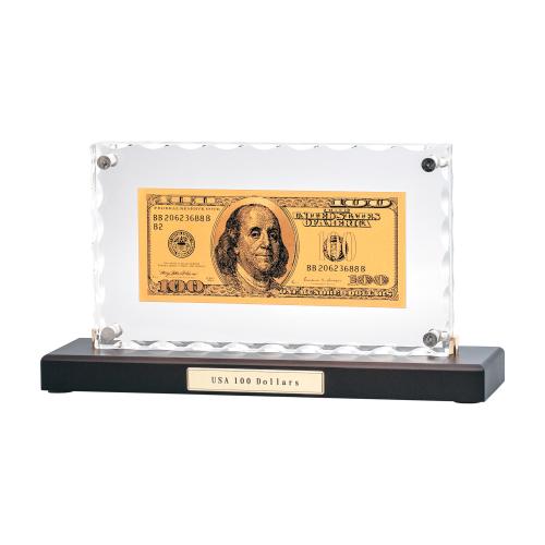 "Банкнота 100 USD" в стекле, арт. HB-079 - вид 1 из 2