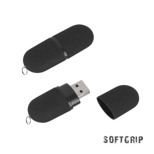 Флеш-карта "Камень" с покрытием soft grip в футляре, объем памяти 16GB, черный , арт. 8837-3/16GB - вид 1 из 2