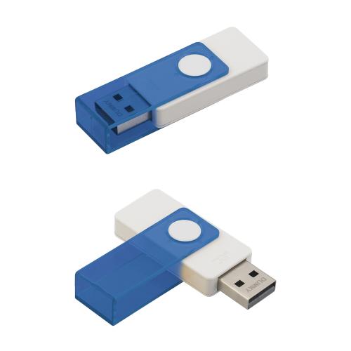 Флеш-карта TWISTA T, 16Гб, белый/синий прозрачный, арт. KP100-1/2T/16Gb - вид 1 из 2