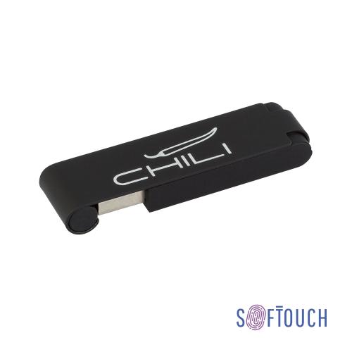 Флеш-карта "Case", объем памяти 16GB, покрытие soft touch, цвет черный