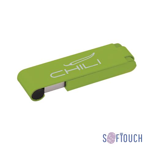 Флеш-карта "Case" 8GB, покрытие soft touch, цвет зеленое яблоко
