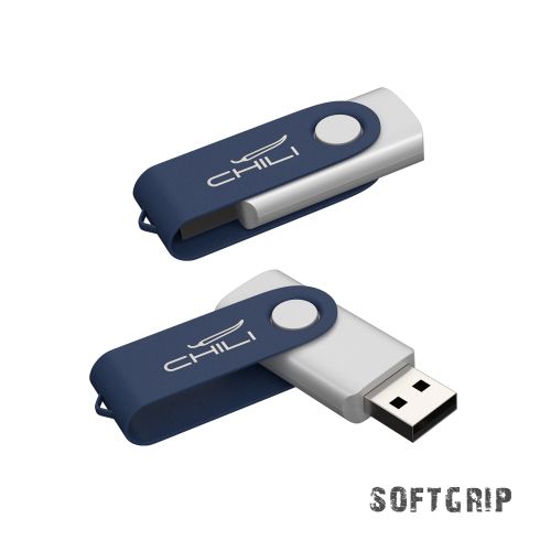 Флеш-карта "Vostok SOFTGRIP", объем памяти 16GB, темно-синий, покрытие soft grip, арт. 6951-21/16Gb - вид 1 из 2