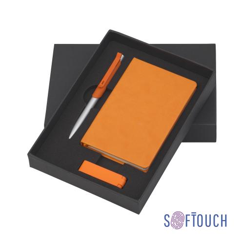 Набор подарочный "Сан-ремо" с блокнотом А6, покрытие soft touch, оранжевый, арт. 6986-10 - вид 1 из 3