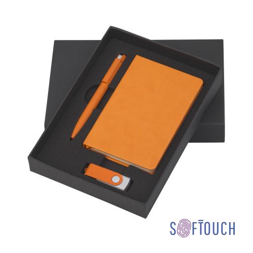 Набор подарочный "Сорренто" с блокнотом А6, покрытие soft touch, оранжевый, арт. 6981-10/16GB - вид 1 из 4