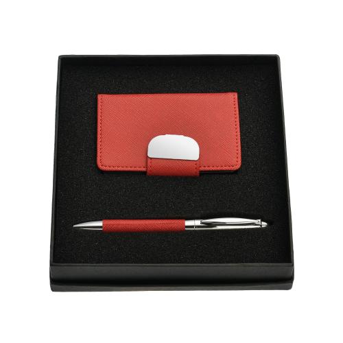 Набор подарочный "Встреча": визитница, ручка, красный, арт. 5815-4 - вид 1 из 2