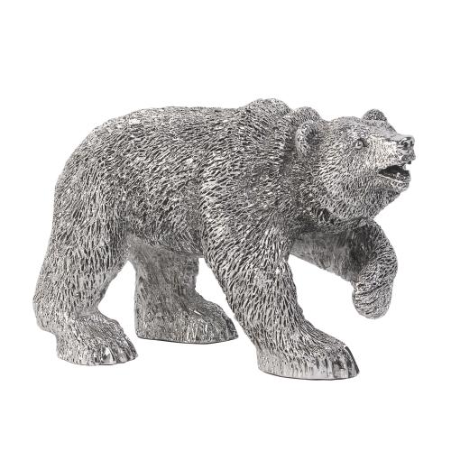 Статуэтка "Медведь", посеребрение, h 11 см, арт. 1.0994A-SB - вид 1 из 2
