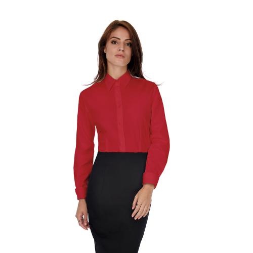 Рубашка женская с длинным рукавом Heritage LSL/women, темно-красная/deep red, размер L, арт. 3790-41 - вид 1 из 4