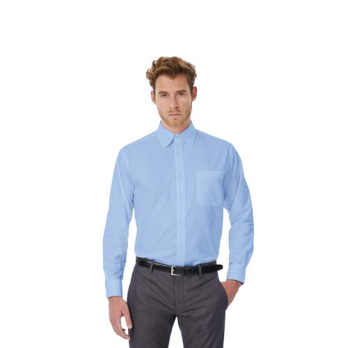 Рубашка мужская с длинным рукавом Oxford LSL/men, голубая/oxford blue, размер L, арт. 3770-420L - вид 1 из 3