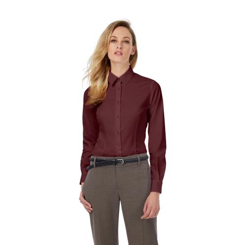 Рубашка женская с длинным рукавом Black Tie LSL/women, бордовая/luxurious red, размер M, арт. 7671-365 - вид 1 из 3
