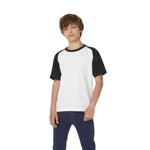 Футболка детская Base-Ball/kids, бело-темно-синяя, white/navy, размер 7/8, арт. 7658-1 - вид 1 из 3