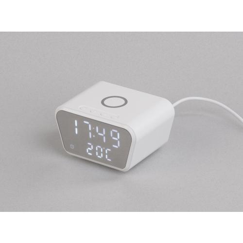 Настольные часы "Smart Clock" с беспроводным (15W) зарядным устройством, будильником и термометром, белый, арт. 9607-1 - вид 1 из 8