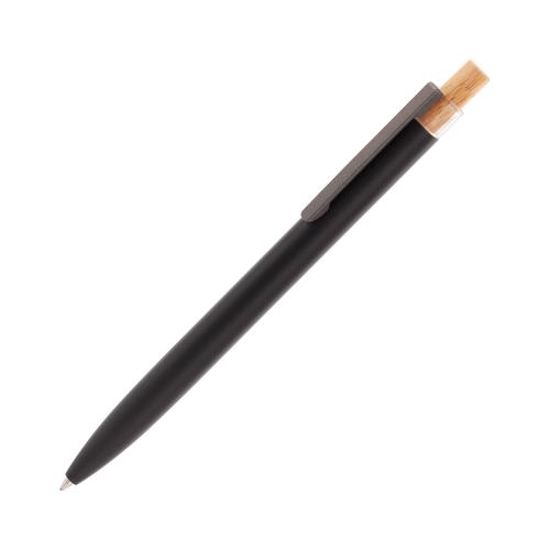 Ручка шариковая "Matt" из переработанного алюминия и пластика, с кнопкой из бамбука, черный, арт. 7455-3 - вид 1 из 7