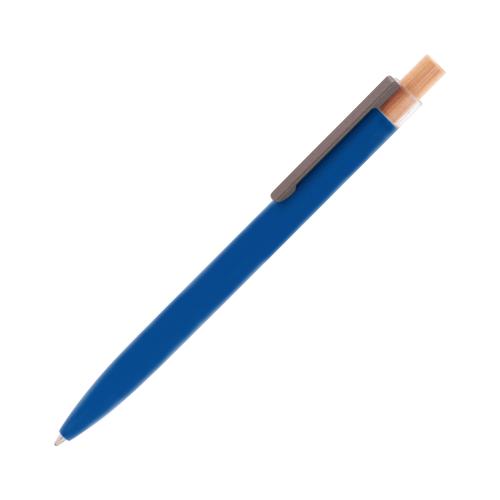 Ручка шариковая "Matt" из переработанного алюминия и пластика, с кнопкой из бамбука, синий, арт. 7455-2 - вид 1 из 6