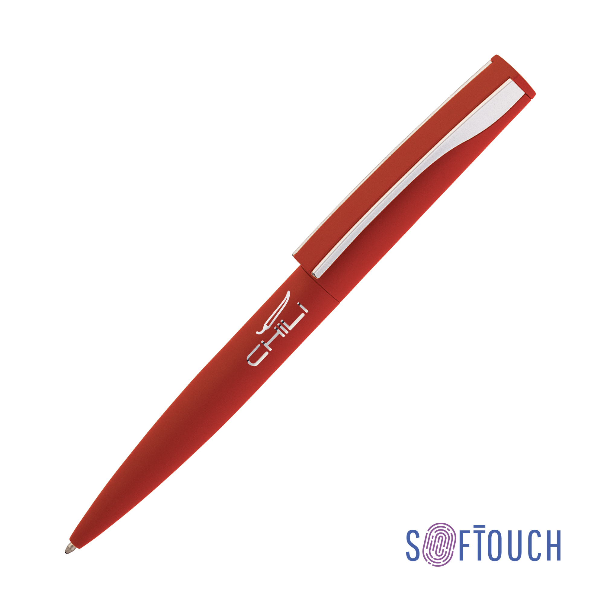 Ручка шариковая "Dial", красный/серебристый, покрытие soft touch, арт. 6845-4S - вид 1 из 2